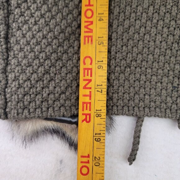 French Dressing Jeans Faux Fur Vest XS Taupe Knit & Fur Detail Tie Front New - Picture 7 of 8